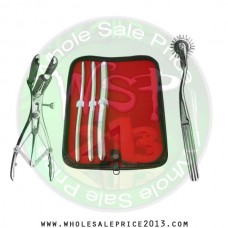  Hegar uterine dilator 3 pieces set, 7-8, 9-10, 15-16, wartenberg pinwheel,mathieu speculum